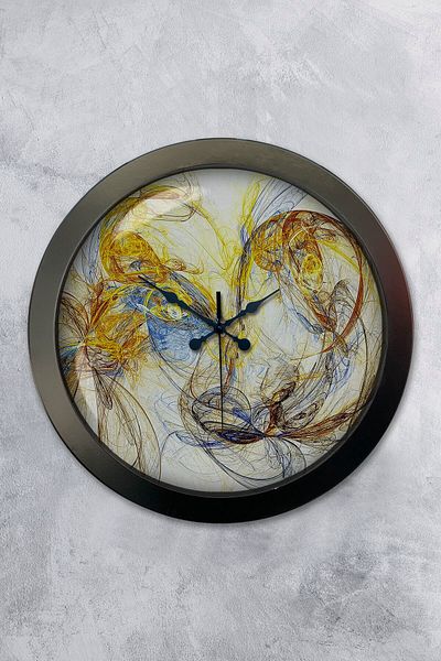 Kasva Concept Gift 36 cm Black Metal Galaxy Wall Clock