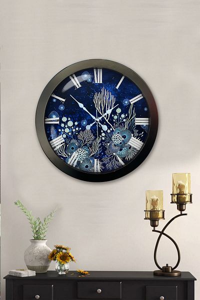 Kasva Concept Gift 36 cm Black Metal Design Wall Clock