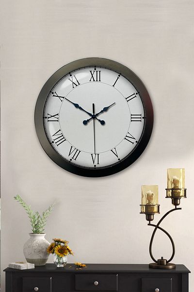 Kasva Concept Gift 36 cm Black Metal Retro Wall Clock