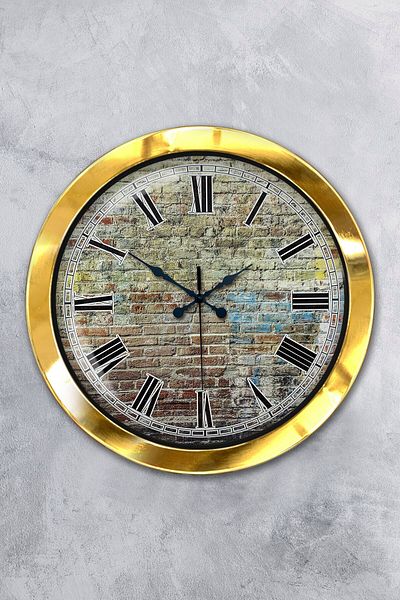 Kasva Concept Gift 36 cm Gold Metal Vintage Wall Clock