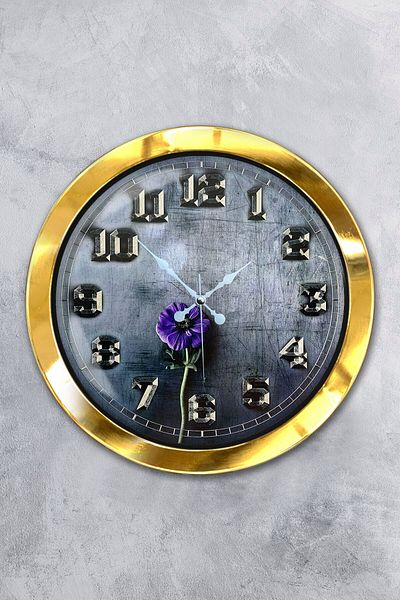 Kasva Concept Gift 36 cm Gold Metal Iron Wall Clock