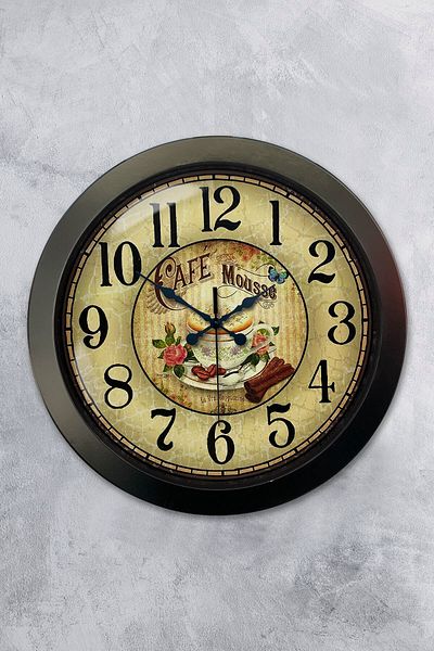 Kasva Concept Gift 36 cm Black Metal Kitchen Wall Clock