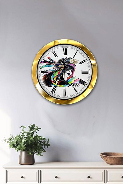 Kasva Concept 36 Cm Gold Metal Modern Art Wall Clock