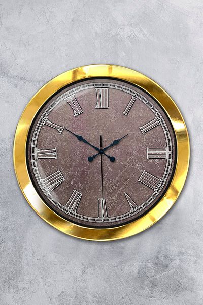 Kasva Concept Gift 36 cm Gold Metal Classy Wall Clock