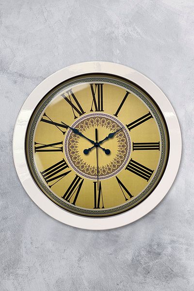 Kasva Concept Gift 36 cm White Metal Roman Numeral Wall Clock