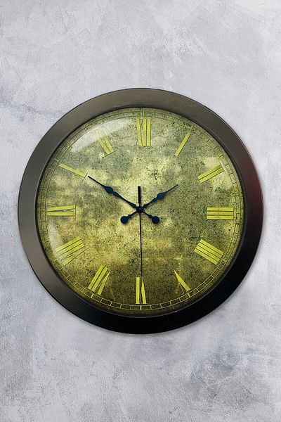 Kasva Concept Gift 36 cm Black Metal Antique Wall Clock