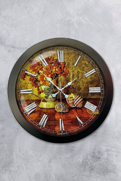 Kasva Concept Gift 36 cm Black Metal Decorative Wall Clock