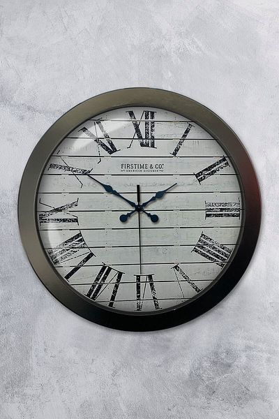 Kasva Concept Gift 36 Cm Black Metal Roman Wall Clock