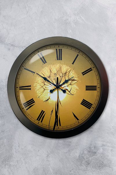 Kasva Concept Gift 36 cm Black Metal Sun Wall Clock