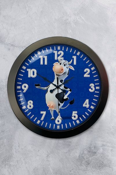 Kasva Concept Gift 36 cm Black Metal Cow Wall Clock