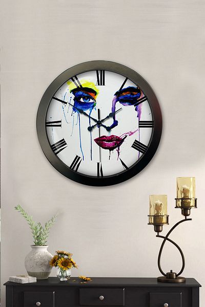 Kasva Concept Gift 36 cm Black Metal Modern Art Wall Clock