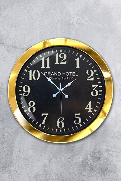 Platin Saat ساعة حائط جراند هوتيل معدنية ذهبية مقاس 36 سم