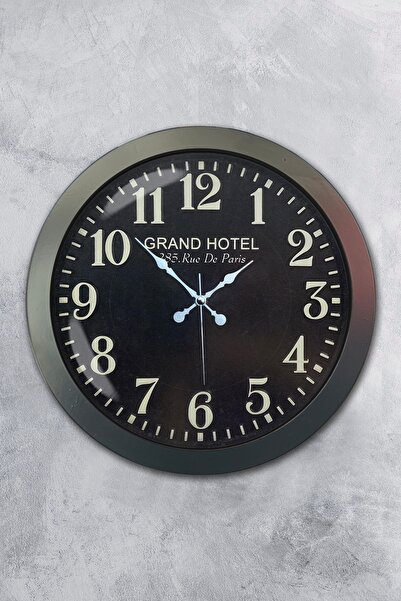 Kasva Concept هدية ساعة حائط فندق جراند معدنية أنثراسايت مقاس 36 سم