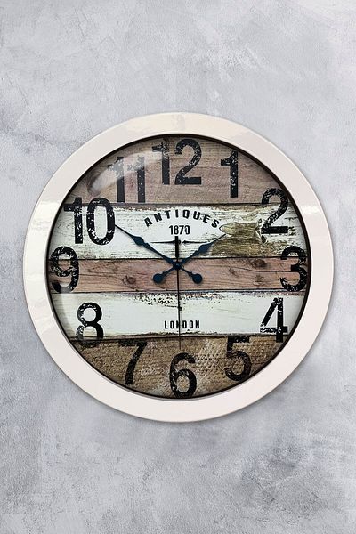 Kasva Concept Gift 36 cm White Metal Vintage Wall Clock