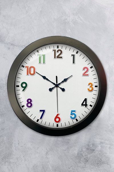 Kasva Concept Gift 36 cm Black Metal Colored Number Wall Clock