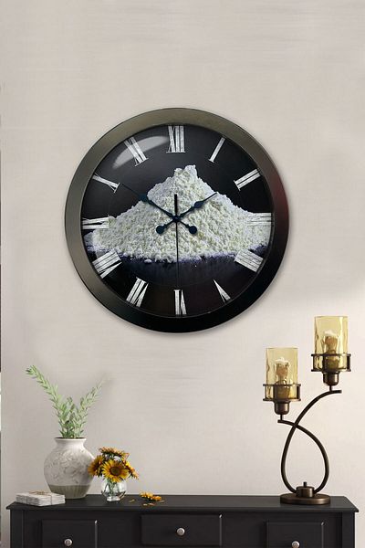 Kasva Concept Cadou 36 Cm Ceas de Perete Bucătărie Metal Negru