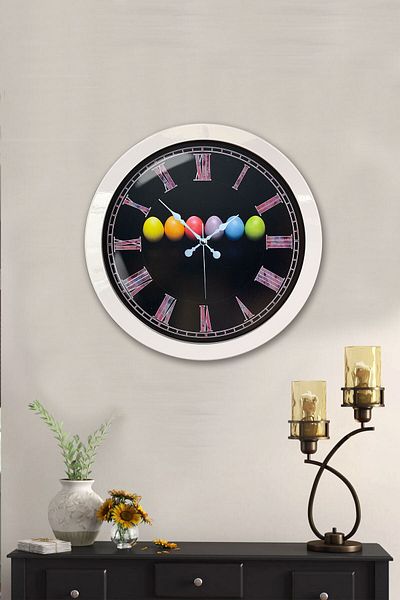 Kasva Concept Gift 36 cm White Metal Egg Wall Clock