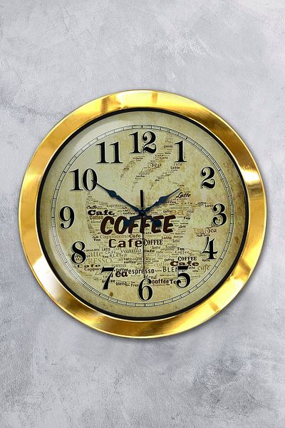 Kasva Concept Gift 36 cm Gold Metal Brown Wall Clock