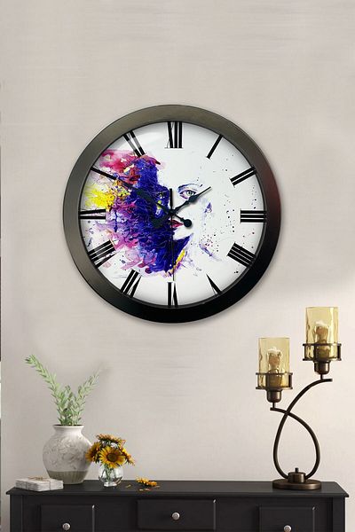 Kasva Concept Ceas de perete din metal negru de 36 cm Luni diferite