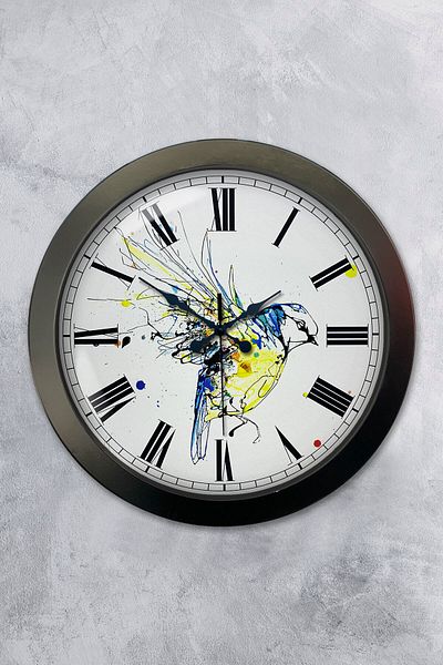 Kasva Concept Gift 36 cm Black Metal Decorative Wall Clock