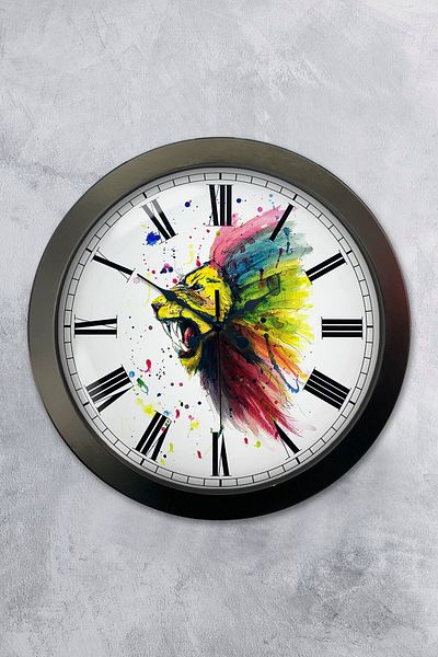 Kasva Concept Gift 36 cm Black Metal Decorative Wall Clock