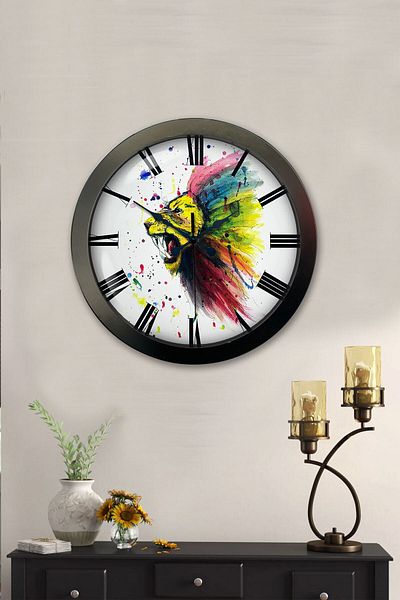 Kasva Concept Gift 36 cm Black Metal Decorative Wall Clock