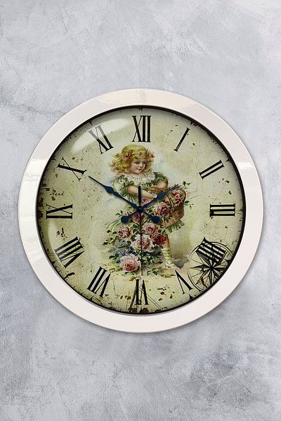 Kasva Concept Gift 36 cm White Metal Time Wall Clock