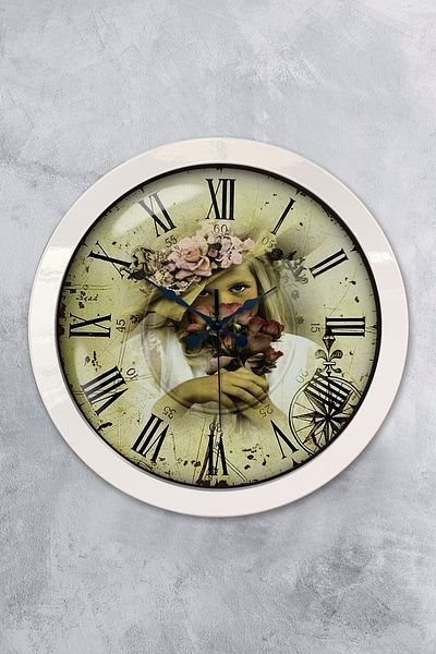 Kasva Concept Gift 36 cm White Metal Roman Wall Clock