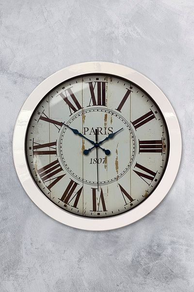 Kasva Concept Gift 36 cm White Metal Paris 1807 Wall Clock