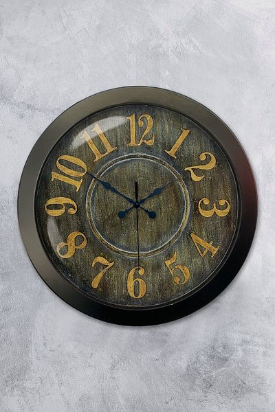 Kasva Concept Gift 36 cm Black Metal Decorative Wall Clock