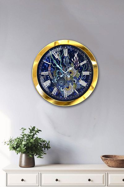 Kasva Concept Gift 36 cm Gold Metal Design Wall Clock