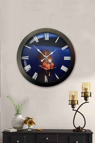 Kasva Concept Gift 36 cm Black Metal Romance Wall Clock