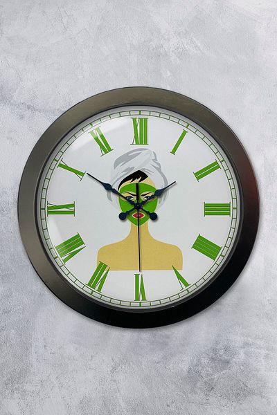 Kasva Concept Gift 36 Cm Black Metal Beauty Wall Clock
