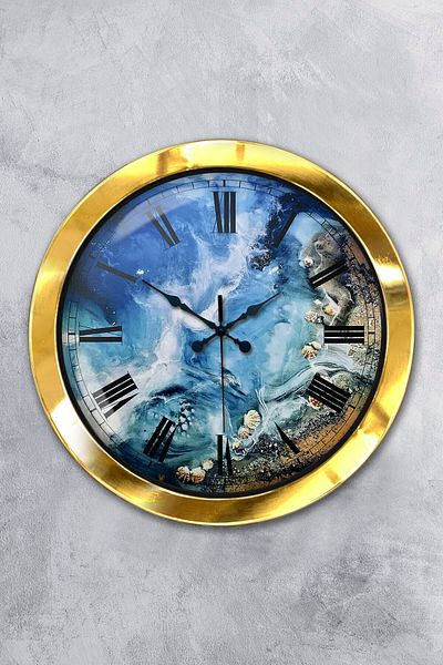 Kasva Concept Gift 36 cm Gold Metal Sea Wall Clock