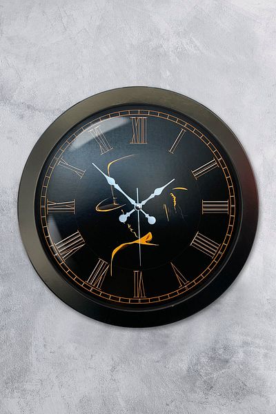 Kasva Concept Gift 36 cm Black Metal Profile Wall Clock