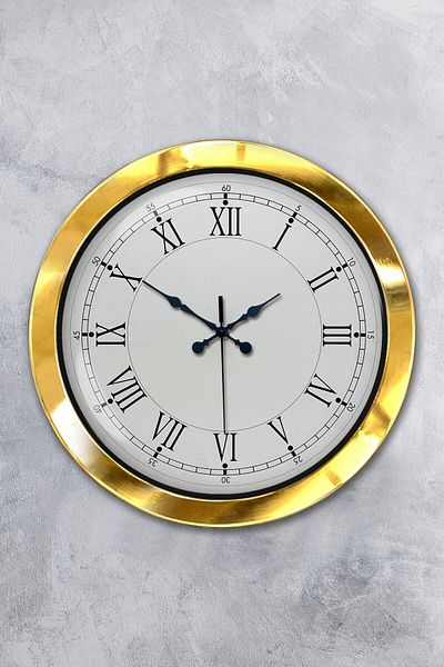 Kasva Concept Cadou 36 Cm Ceas de Perete Retro Metal Auriu