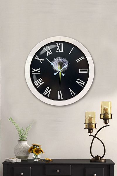 Kasva Concept Gift 36 Cm White Metal Roman Classic Wall Clock