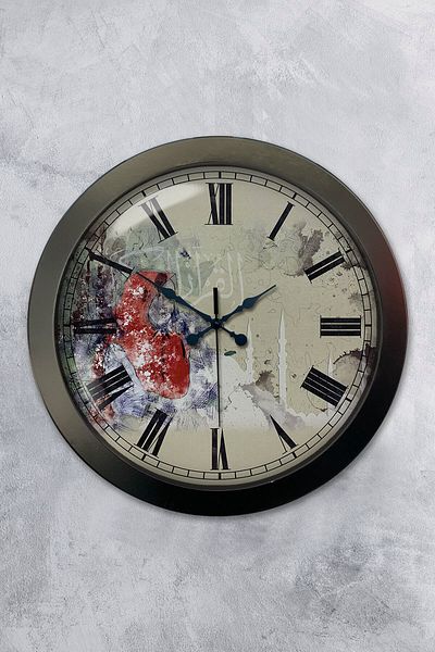 Kasva Concept Gift 36 cm Black Metal Decorative Wall Clock