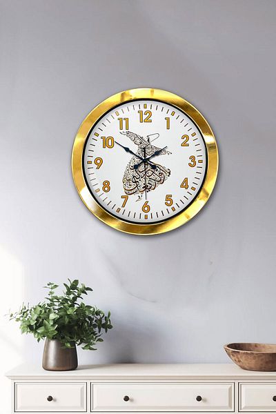 Kasva Concept Gift 36 cm Gold Metal Mevlana Wall Clock