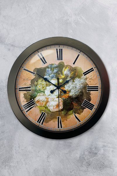 Kasva Concept Gift 36 cm Black Metal Decorative Wall Clock
