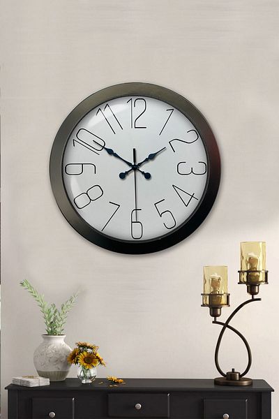 Kasva Concept Gift 36 cm Black Metal Classic Wall Clock