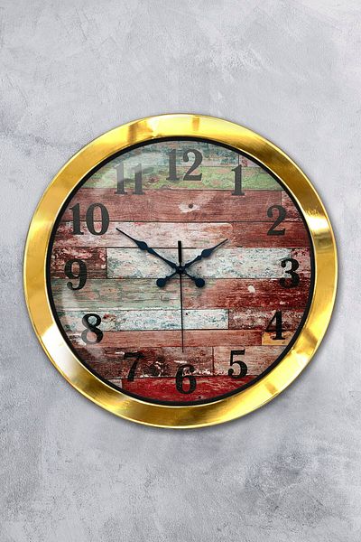Kasva Concept Δώρο Ρολόι τοίχου 36 εκ. Χρυσό Μεταλλικό Μπουκάκι