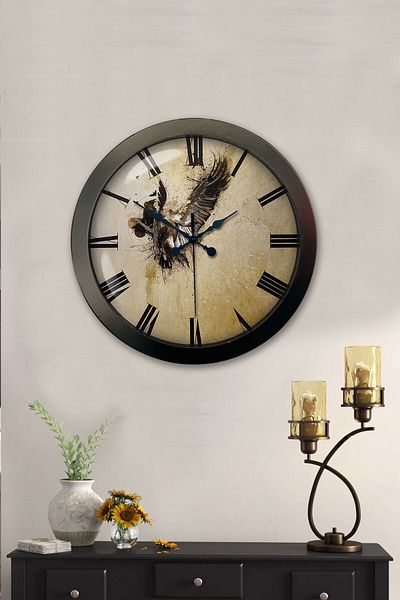 Kasva Concept Gift 36 cm Black Metal Design Wall Clock