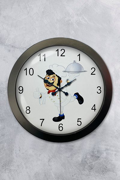 Kasva Concept 36 cm Black Metal Kitchen Cooking Wall Clock