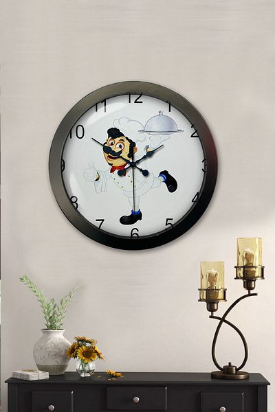 Kasva Concept 36 cm Black Metal Kitchen Cooking Wall Clock