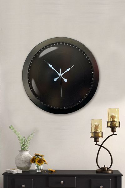 Kasva Concept Gift 36 cm Black Metal Numerous Wall Clock