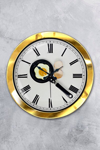 Platin Saat هدية ساعة حائط مطبخ معدنية ذهبية مقاس 36 سم