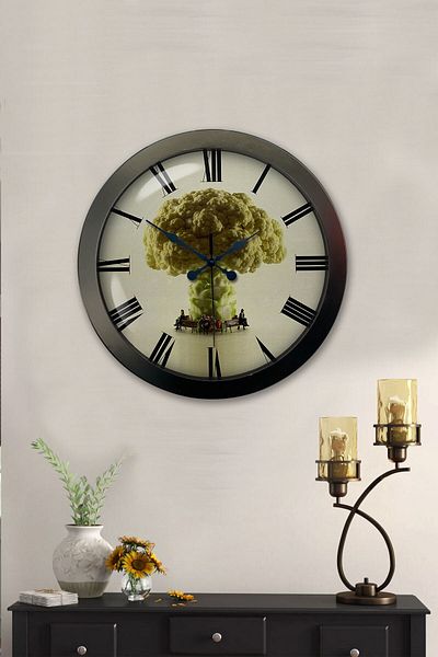 Kasva Concept Gift 36 cm Black Metal Cauliflower Wall Clock