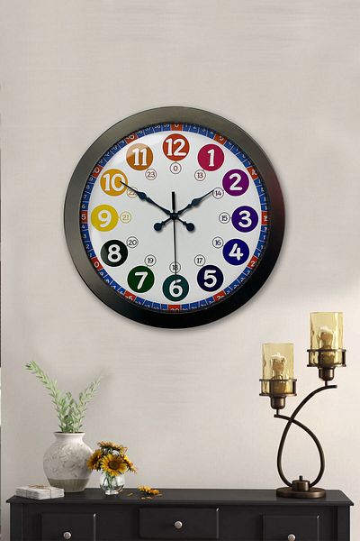 Kasva Concept Gift 36 cm Black Metal English Class Wall Clock