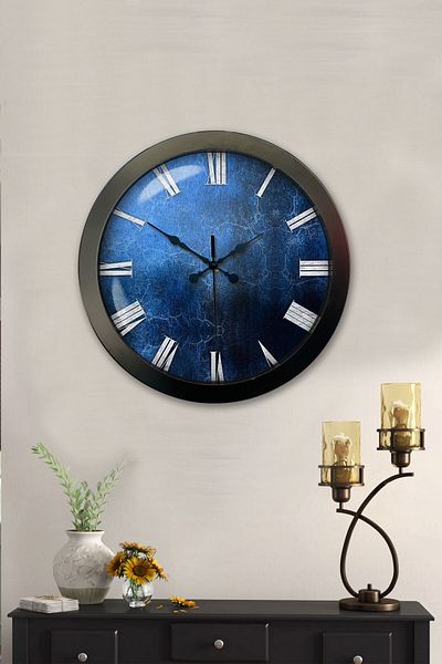 Kasva Concept Cadou 36 Cm Ceas de Perete Ecolog Metal Negru